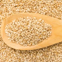 Home sesame seeds wooden spoon